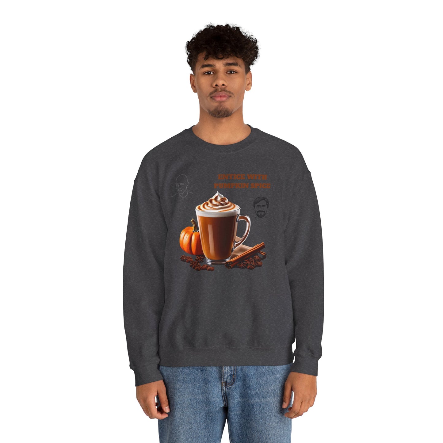 Entice With Pumpkin Spice Latte Cute Guys Unisex Heavy Blend™ Crewneck Sweatshirt