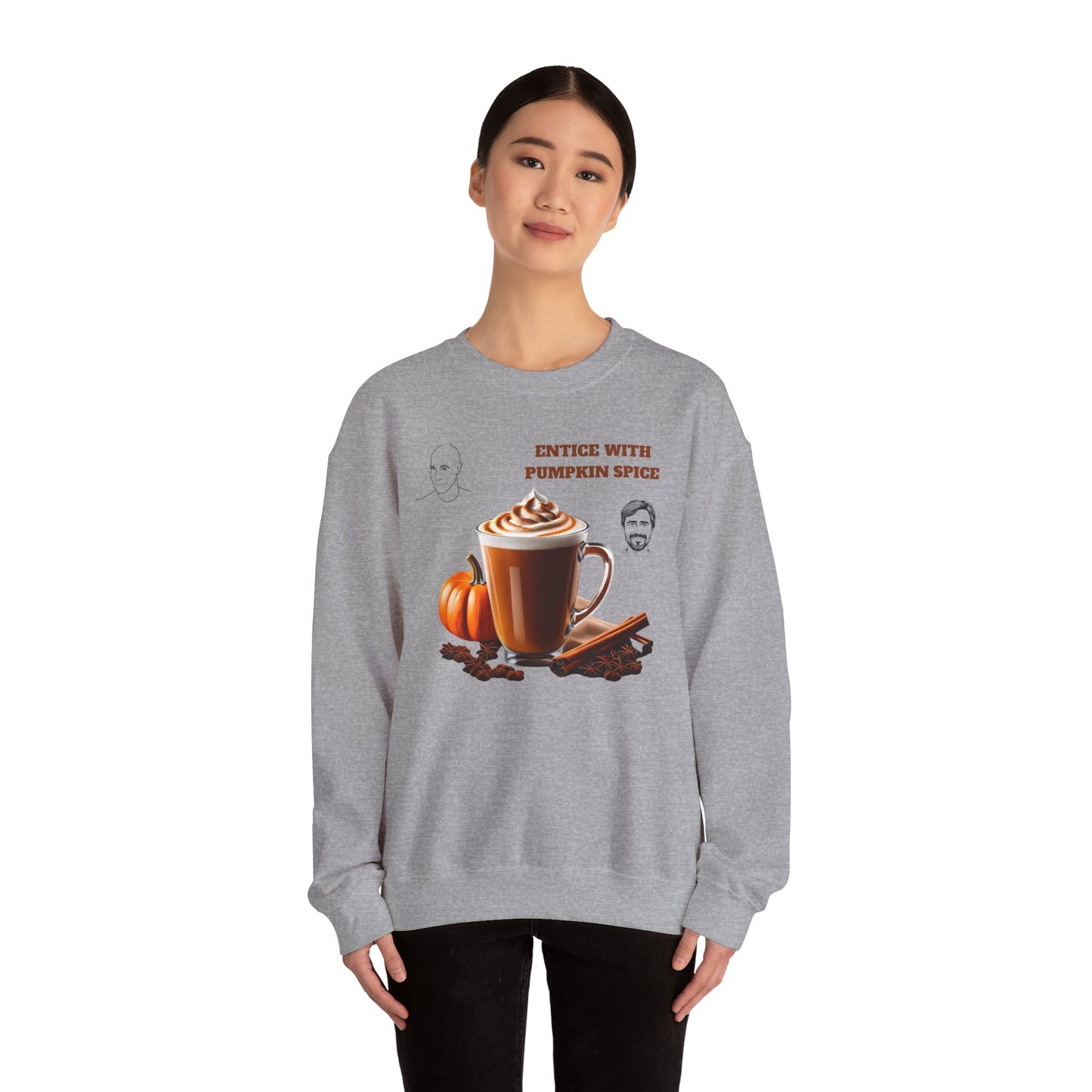 Entice With Pumpkin Spice Latte Cute Guys Unisex Heavy Blend™ Crewneck Sweatshirt