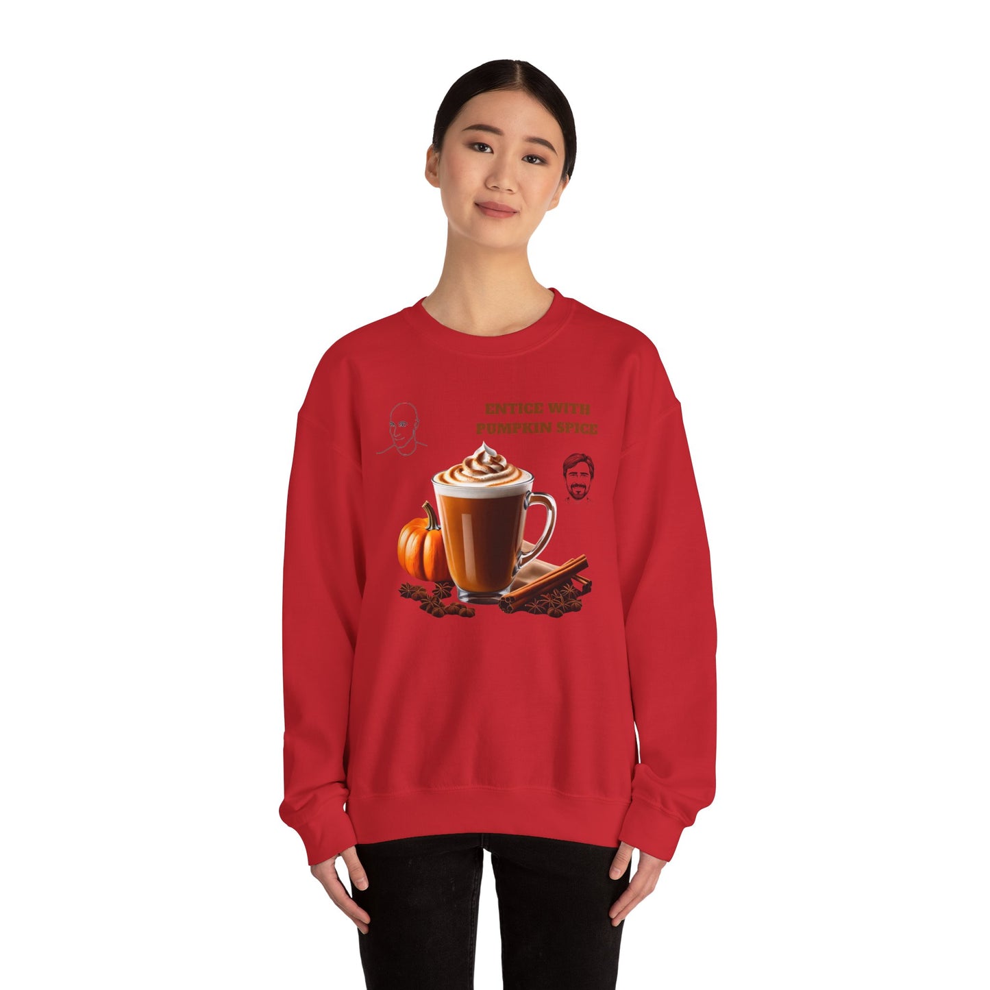 Entice With Pumpkin Spice Latte Cute Guys Unisex Heavy Blend™ Crewneck Sweatshirt