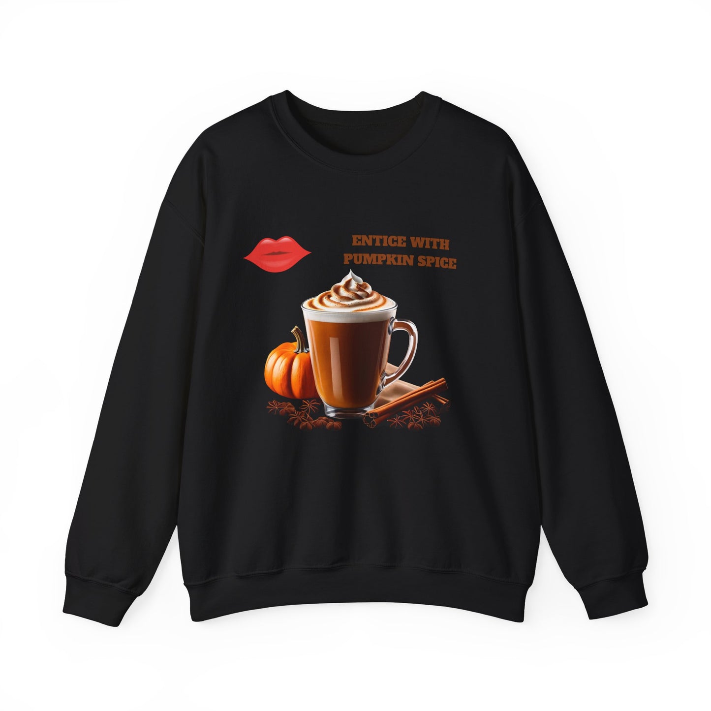 Entice With Pumpkin Spice Latte Lips Unisex Heavy Blend™ Crewneck Sweatshirt