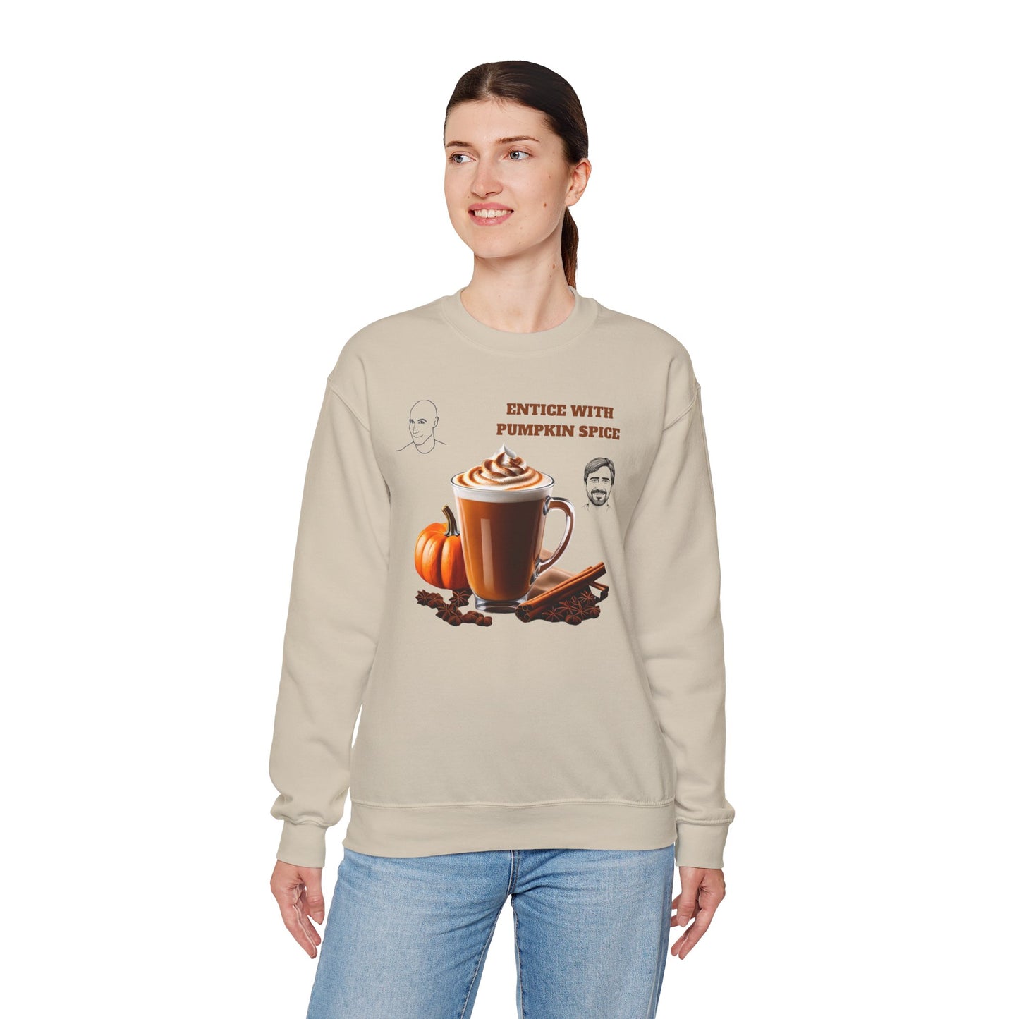 Entice With Pumpkin Spice Latte Cute Guys Unisex Heavy Blend™ Crewneck Sweatshirt