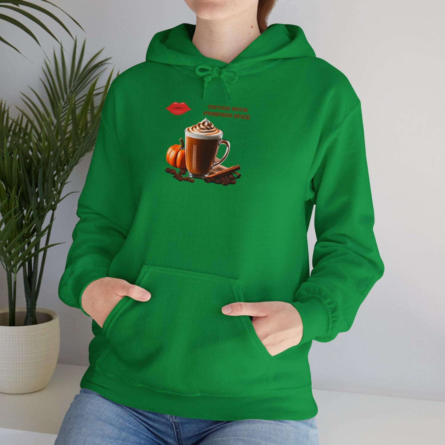 Entice With Pumpkin Spice Latte Lips Unisex Heavy Blend™ Hooded Sweatshirt