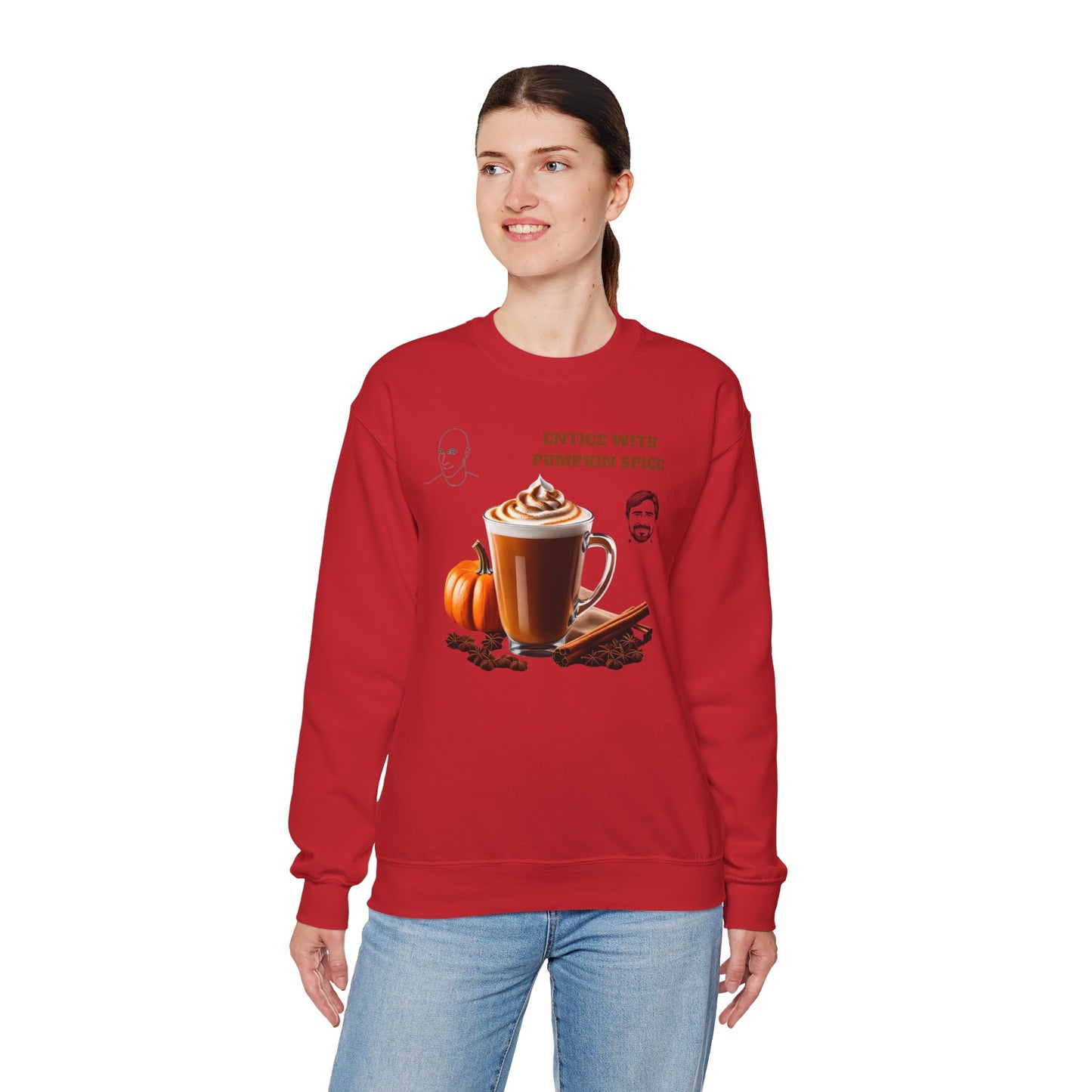 Entice With Pumpkin Spice Latte Cute Guys Unisex Heavy Blend™ Crewneck Sweatshirt